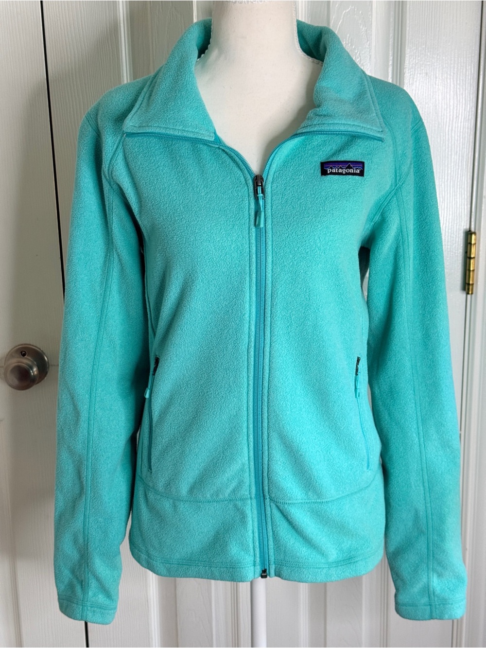 Patagonia Emmilen Full Zip Fleece Jacket Turquoise Medium EUC 25802